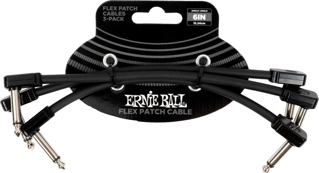 Ernie Ball 6444 Flex patchkabel Svart 15cm 3-pack