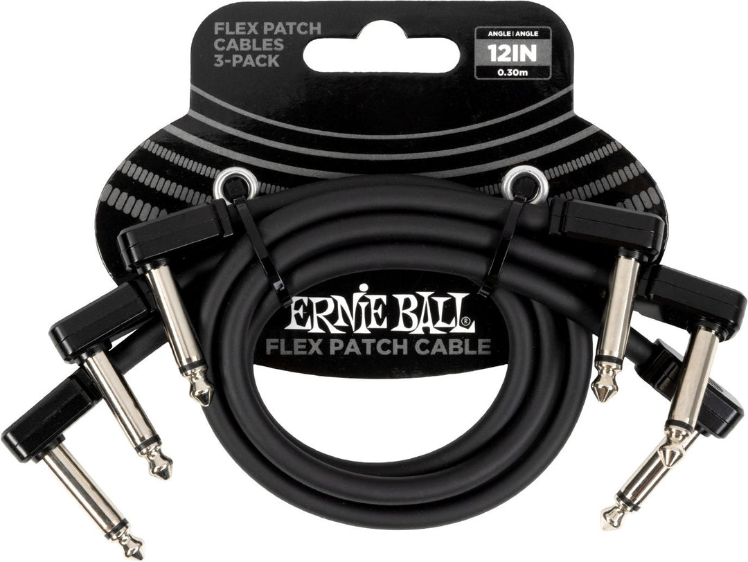 Ernie Ball 6445 Flex patchkabel Svart 30cm 3-pack