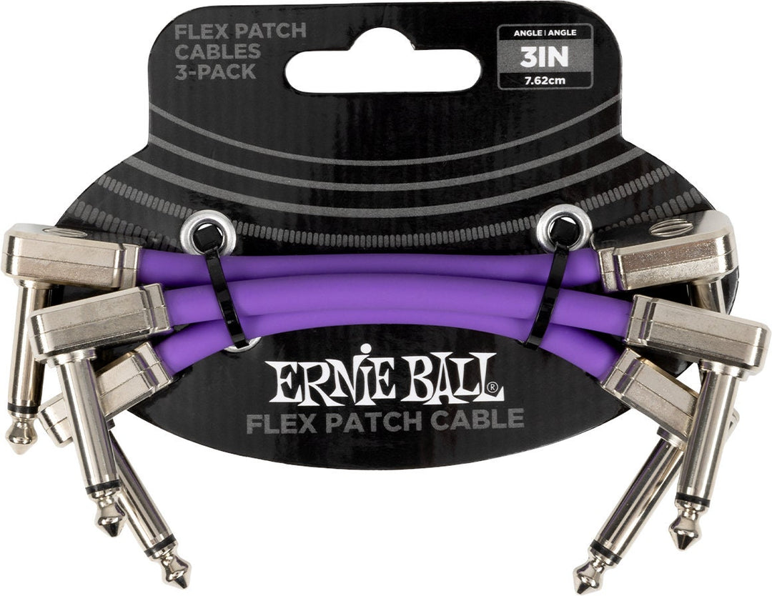 Ernie Ball 6451 Flex patchkabel Lila 7,5cm 3-pack