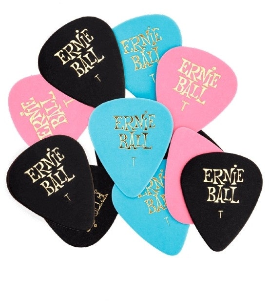 Ernie Ball EB-9167 Cellulose-plektrum Tunna, mixade färger, 12 pk