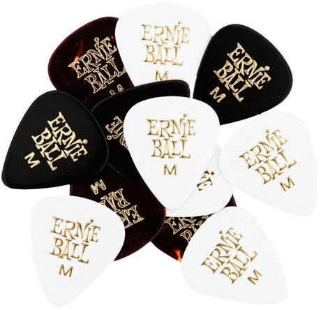 Ernie Ball EB-9178 Cellulose-plektrum Medium, mixade, 12 pk