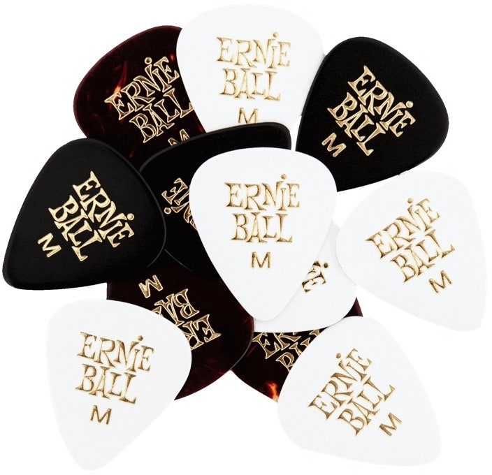 Ernie Ball EB-9178 Cellulose-plektrum Medium, mixade, 12 pk