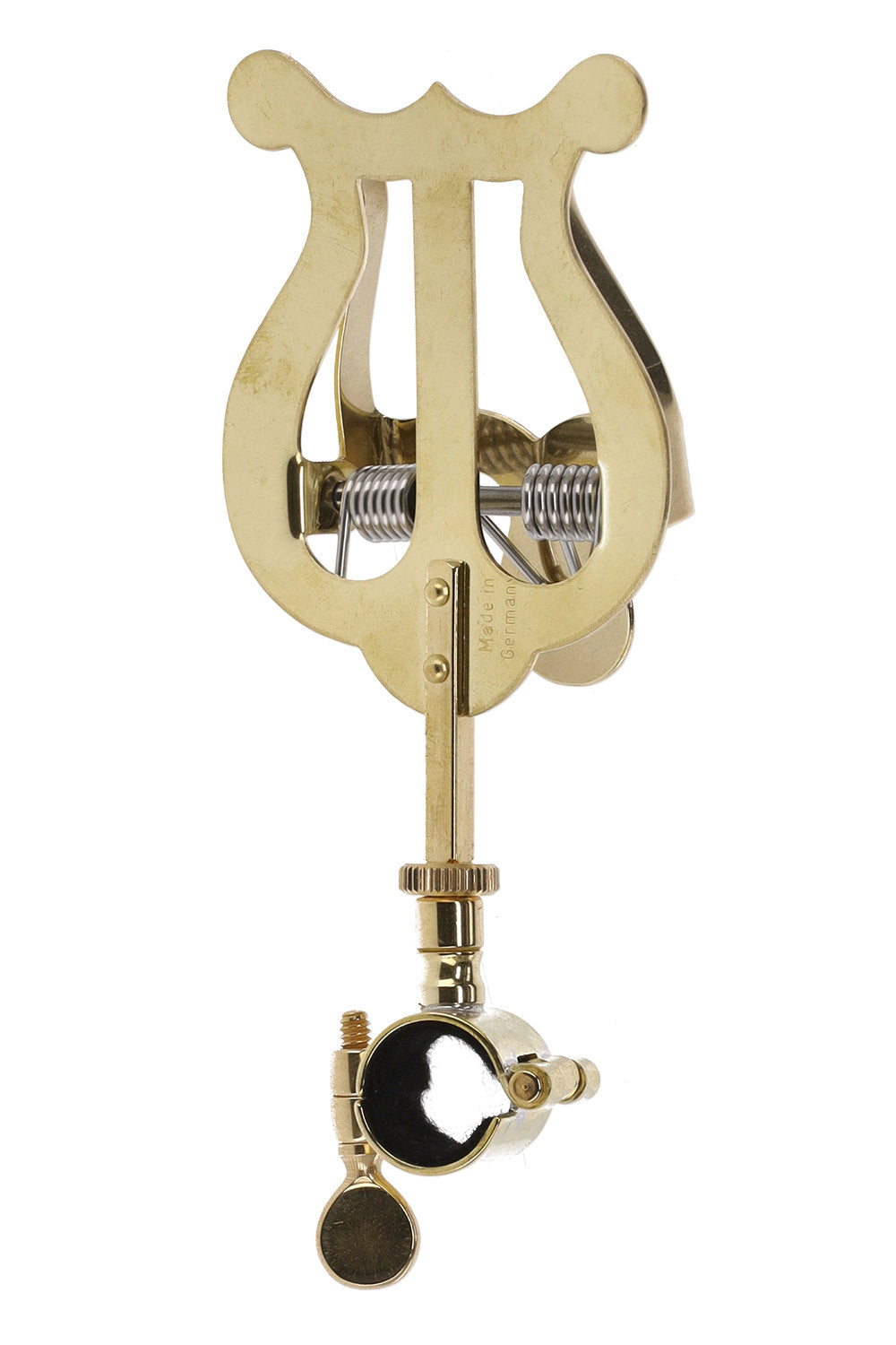 GEWA lyra för trumpet, liten, gul mässing, klämring Ø 14 mm