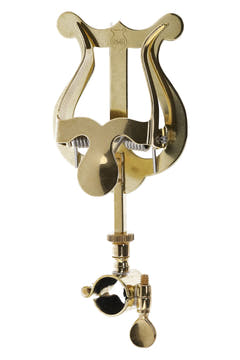 GEWA lyra för trumpet, liten, gul mässing, klämring Ø 14 mm