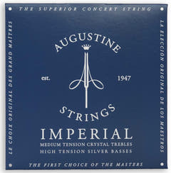 Augustine strängar för klassisk gitarr Imperial Crystal Nylon medium - Set Imperial Blue (medium/high)