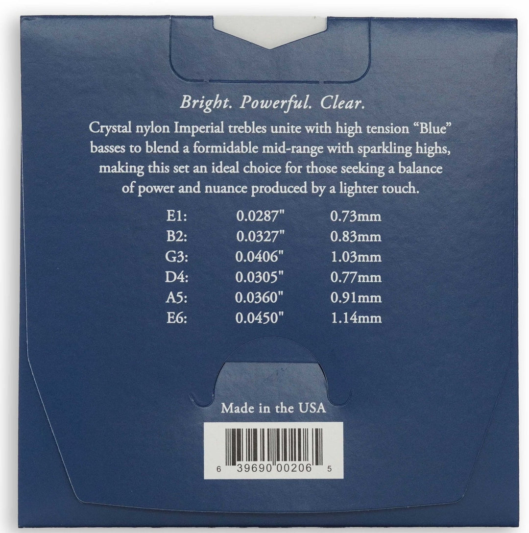Augustine strängar för klassisk gitarr Imperial Crystal Nylon medium - Set Imperial Blue (medium/high)