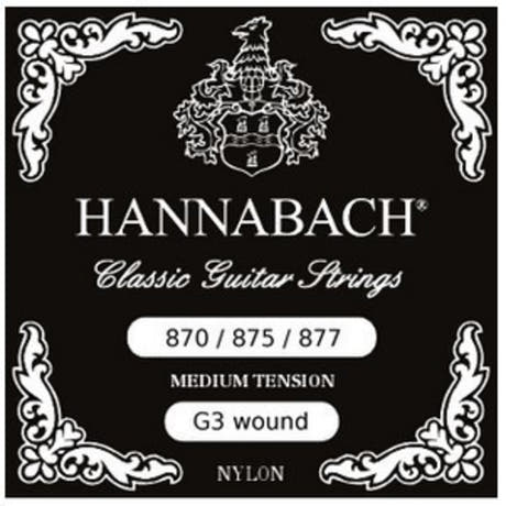 Hannabach 875MT G3 kromlindad till klassiska gitarrer, medium spänning