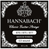 Hannabach 875MT G3 kromlindad till klassiska gitarrer, medium spänning