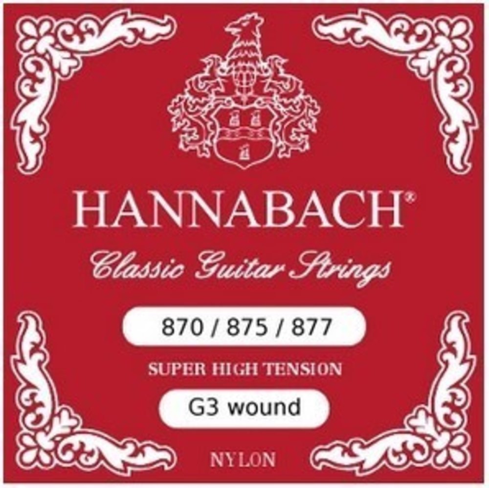 Hannabach 877SHT aluminiumlindad G3-sträng, extra hög spänning