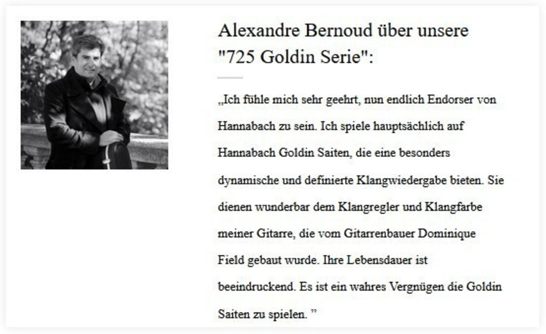 Hannabach Strängar för klassisk gitarr Serie 725 Medel/hög spänning Goldin - Set medelhög (725MHT)