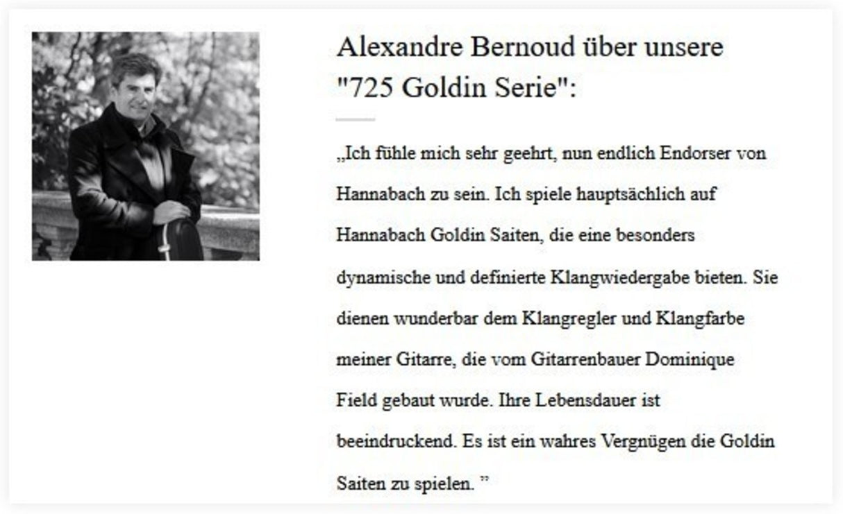 Hannabach Strängar för klassisk gitarr Serie 725 Medel/hög spänning Goldin - Set medelhög (725MHT)