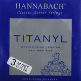 Hannabach strängar för klassisk Gitarrer Serie 950 Medium/Hög spänning Titanyl - Set med 3 bassträngar (9507MHT)