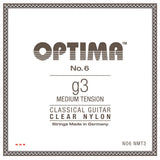 Optima No. 6 G3 klassisk gitarrsträng, nylon, medium tension
