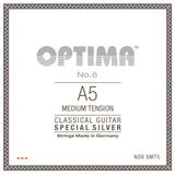 Optima No. 6 A5 klassisk gitarrsträng, försilvrad, medium tension