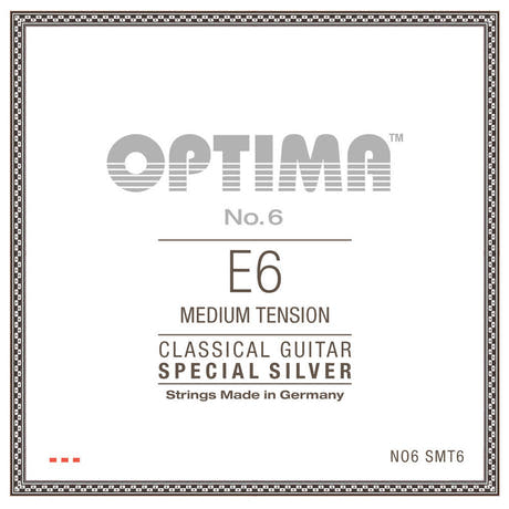 Optima No. 6 E6 klassisk gitarrsträng, silverpläterad, medium tension