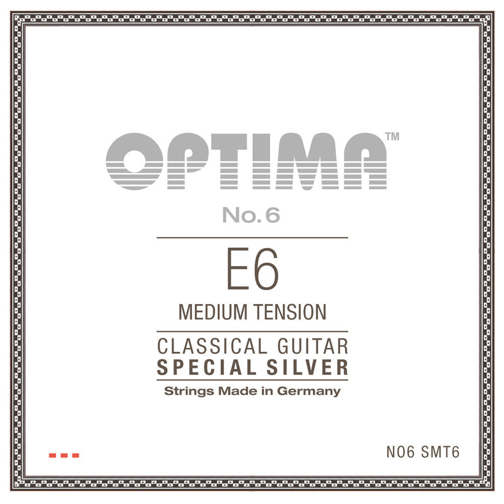 Optima No. 6 E6 klassisk gitarrsträng, silverpläterad, medium tension