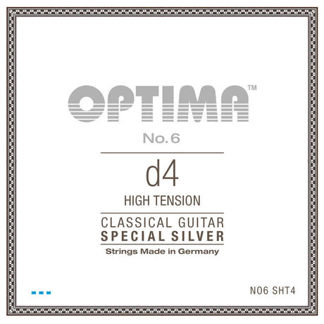 Optima No. 6 D4 klassisk gitarrsträng, silverpläterad, hög spänning