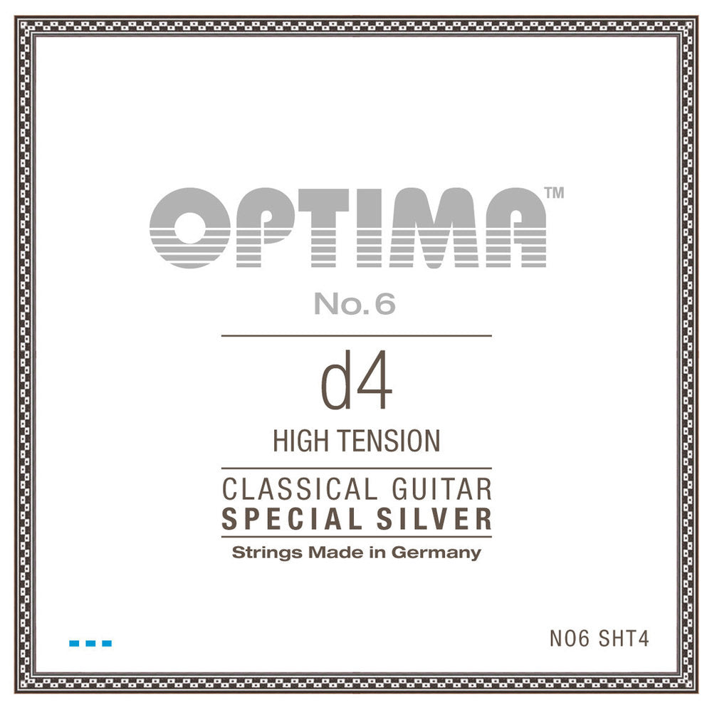 Optima No. 6 D4 klassisk gitarrsträng, silverpläterad, hög spänning