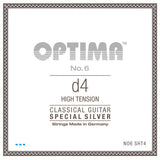 Optima No. 6 D4 klassisk gitarrsträng, silverpläterad, hög spänning