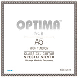 Optima No. 6 A5 klassisk gitarrsträng, försilvrad, high tension