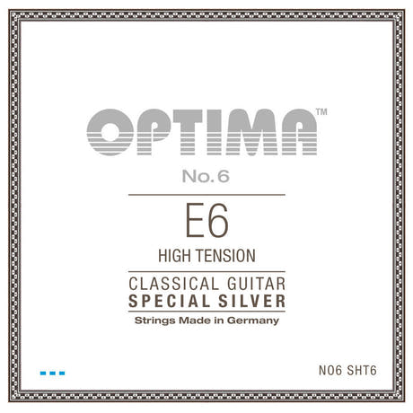 Optima No. 6 E6 klassisk gitarrsträng, försilvrad, high tension