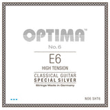 Optima No. 6 E6 klassisk gitarrsträng, försilvrad, high tension