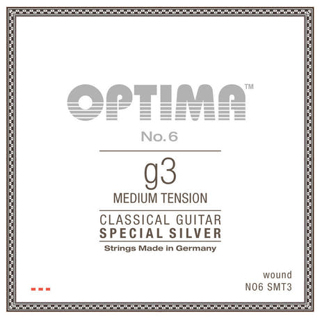 Optima No. 6 G3 klassisk gitarrsträng, försilvrad, medium tension