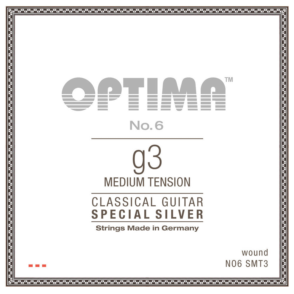 Optima No. 6 G3 klassisk gitarrsträng, försilvrad, medium tension