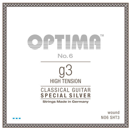 Optima No. 6 G3 klassisk gitarrsträng, försilvrad, hög spänning