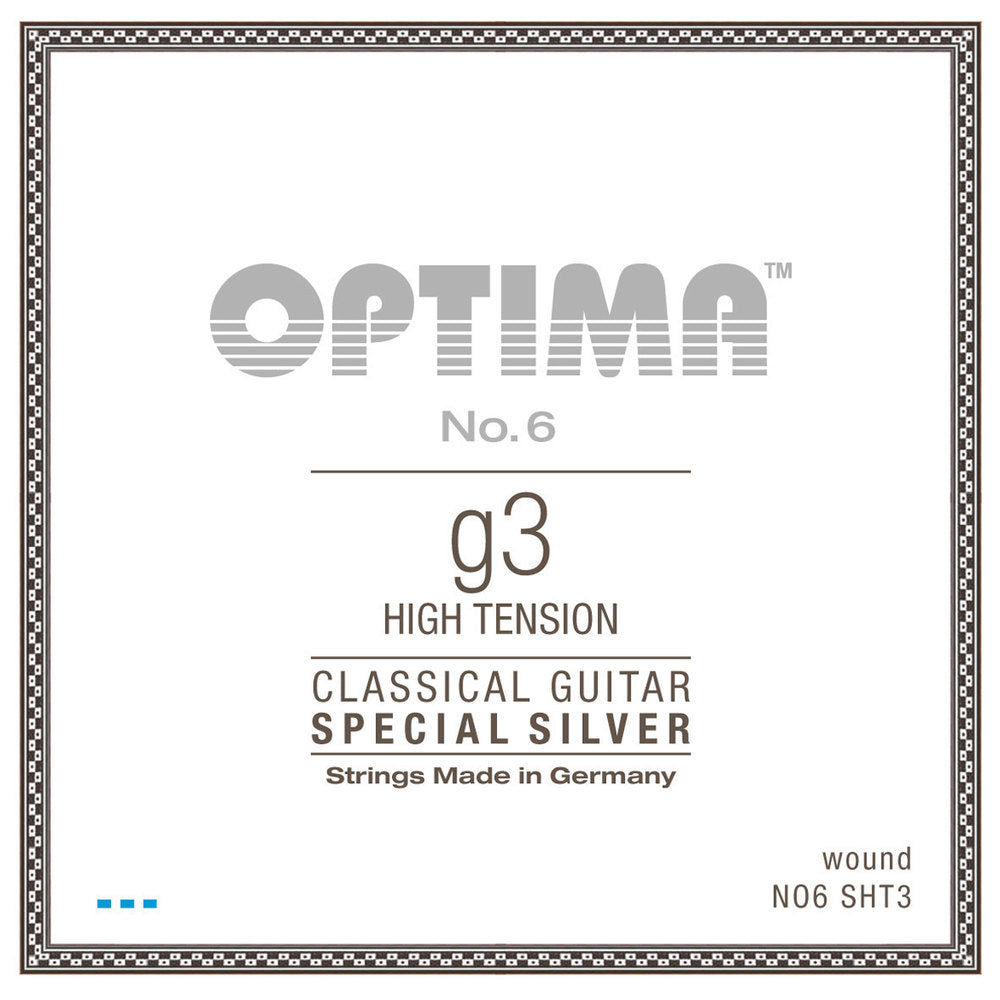 Optima No. 6 G3 klassisk gitarrsträng, försilvrad, hög spänning
