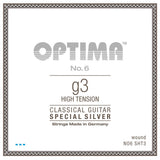 Optima No. 6 G3 klassisk gitarrsträng, försilvrad, hög spänning
