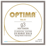 Optima No. 6 G3 klassisk gitarrsträng, förgylld, High tension