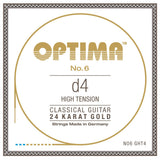 Optima No. 6 D4 klassisk gitarrsträng, förgylld, hög spänning