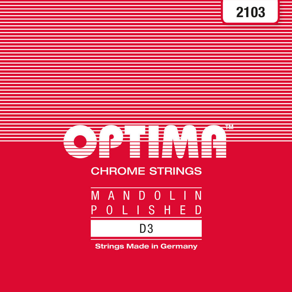 Optima 2103 mandolinsträng D .023w, polerad krom