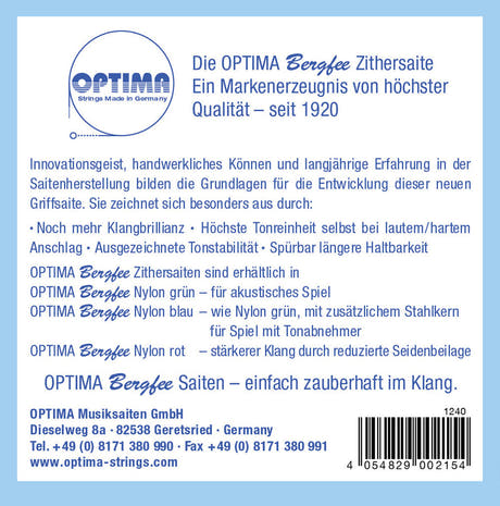 Optima Bergfee 1240 greppbrädesträng a´ för cittra, München, Normal