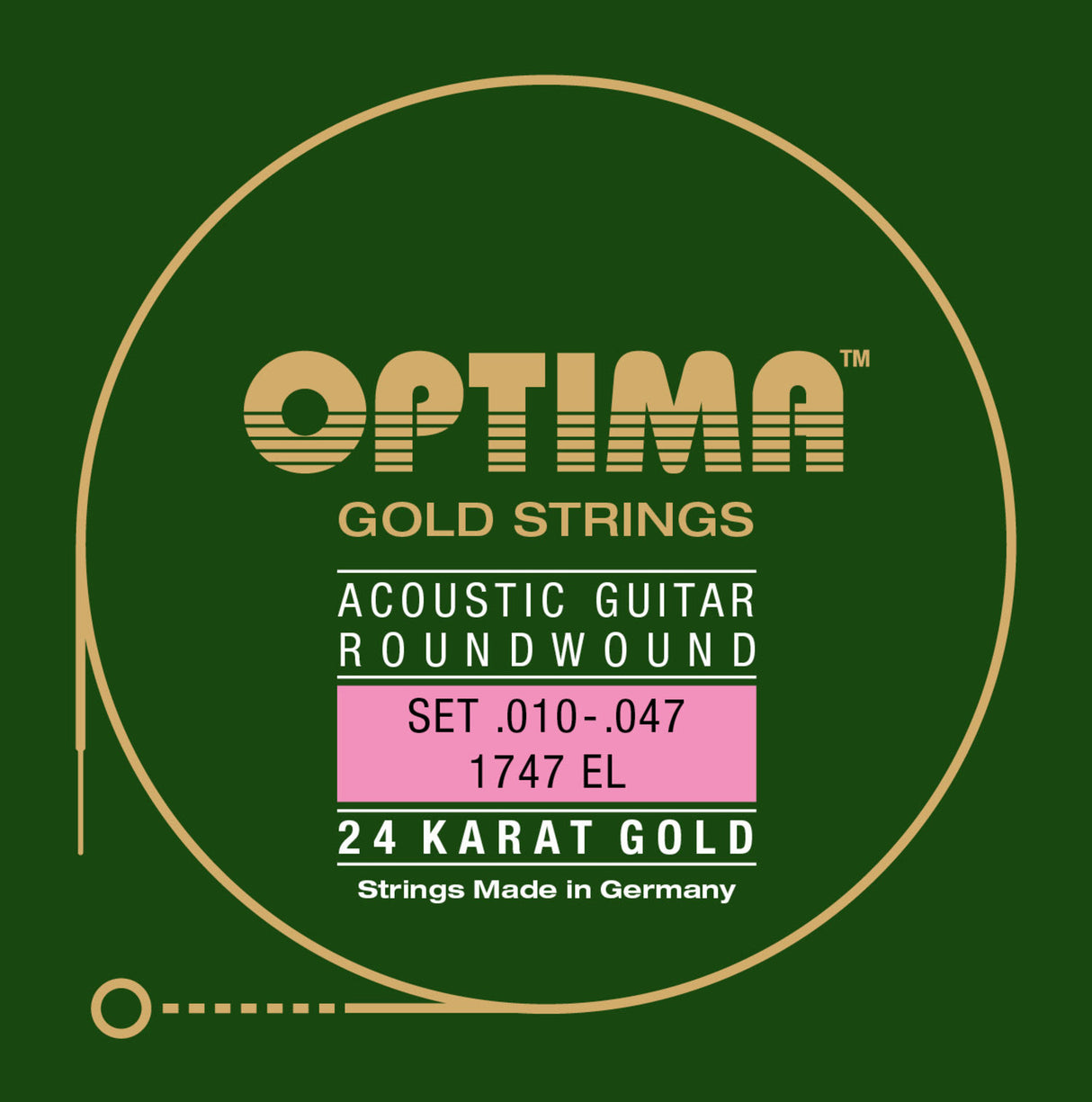 Optima strängar för akustisk Gitarrer Gold strings - Set (1747EL)