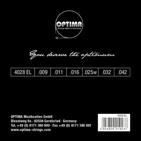 Optima-strängar för elgitarr kromsträngar round wound – set (4028EL)