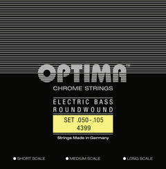 Optima E-bassträngar Chrome Strings rundspunna lång skala - Set 4-string medium (4399M)