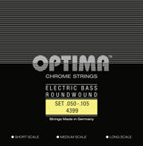 Optima E-bassträngar Chrome Strings rundspunna lång skala - Set 4-string medium (4399M)