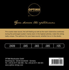 Optima E-Bass-strängar Unique studio golden strings – 4-str. long sc. (2409L)