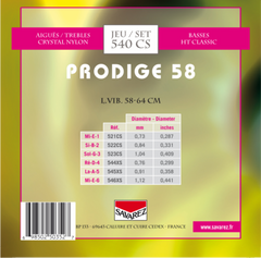 Savarez strängar för klassiska Gitarrer Prodige 38 barn-Gitarrer - 3/4-7/8 nylon (540 CS)