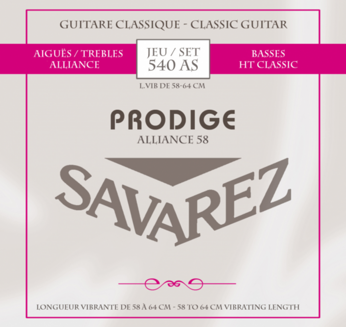 Savarez strängar för klassisk gitarr Prodige 38 barngitarr - 3/4-7/8 Carbon (540AS)
