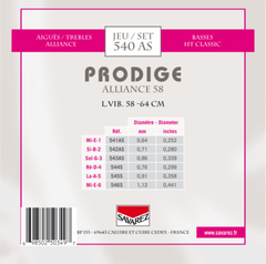 Savarez strängar för klassisk gitarr Prodige 38 barngitarr - 3/4-7/8 Carbon (540AS)