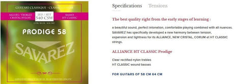 Savarez Strängar för klassisk gitarr Prodige 38 Children's Guitar - 3/4-7/8 Nylon Gw (540CSW)
