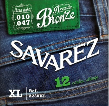 Savarez A230XL Acoustic Bronze 12-strängad, extra light .010 till .047