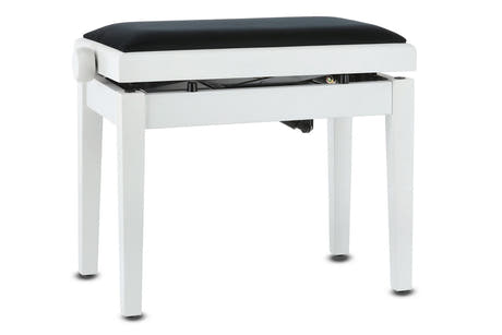 GEWA pianobänk Deluxe Autolift - vit matt
