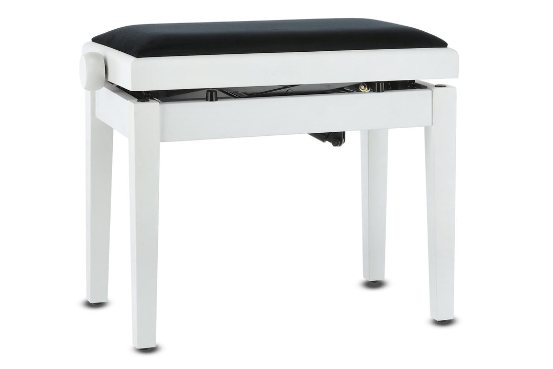 GEWA pianobänk Deluxe Autolift - vit matt