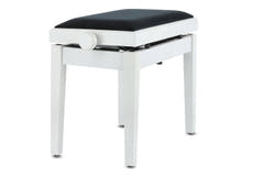 GEWA pianobänk Deluxe Autolift - vit matt