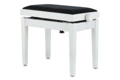 GEWA pianobänk Deluxe Autolift - vit matt