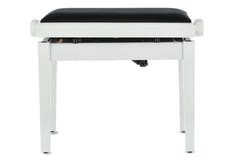 GEWA pianobänk Deluxe Autolift - vit matt
